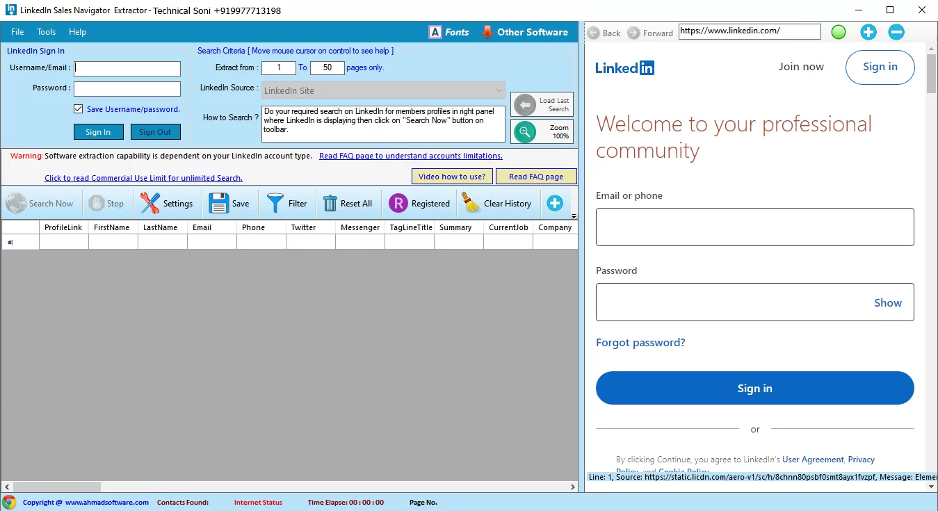 LinkedIn Sales Navigator Extractor